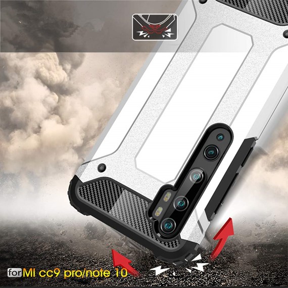 Microsonic Xiaomi Mi Note 10 Pro Kılıf Rugged Armor Mavi 3