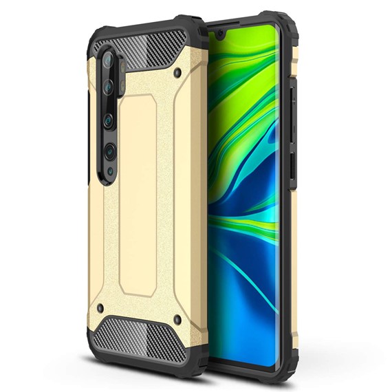 Microsonic Xiaomi Mi Note 10 Pro Kılıf Rugged Armor Gold 1