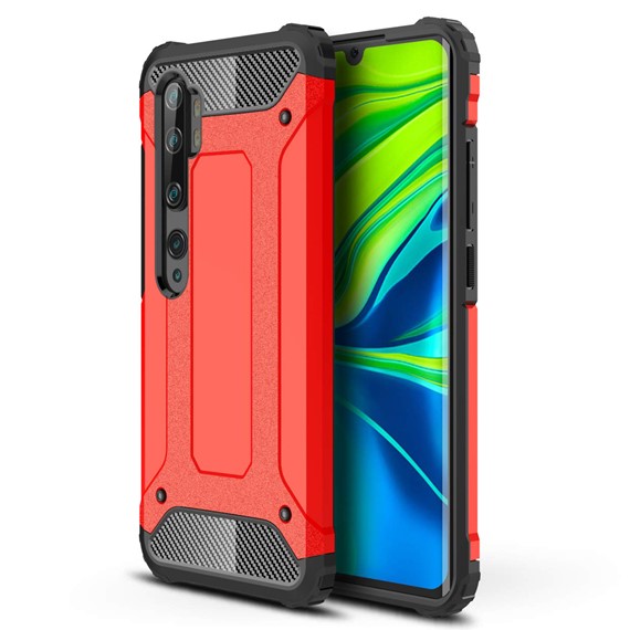 Microsonic Xiaomi Mi Note 10 Pro Kılıf Rugged Armor Kırmızı 1