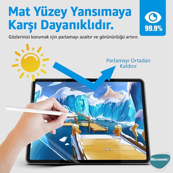 Microsonic Apple iPad 10 2 9 Nesil A2602-A2604-A2603-A2605 Paper Feel Kağıt Dokulu Mat Ekran Koruyucu 3