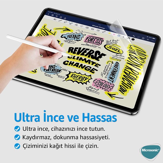 Microsonic Apple iPad 10 2 9 Nesil A2602-A2604-A2603-A2605 Paper Feel Kağıt Dokulu Mat Ekran Koruyucu 4