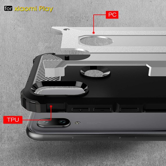 Microsonic Xiaomi Mi Play Kılıf Rugged Armor Kırmızı 4
