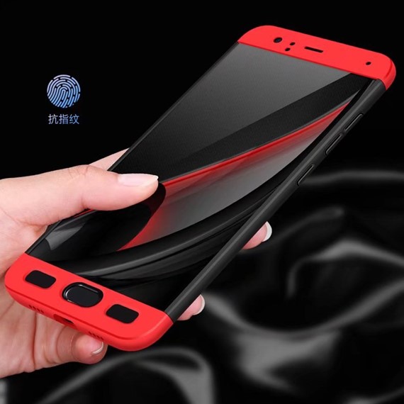 Microsonic Xiaomi Mi6 Kılıf Double Dip 360 Protective Siyah Kırmızı 5