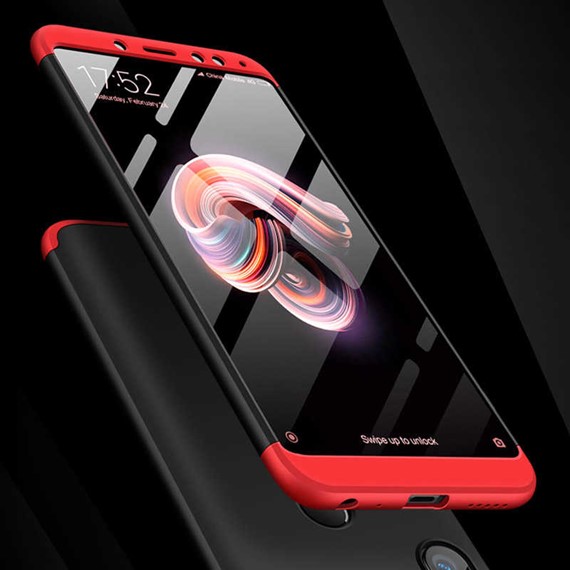 Microsonic Xiaomi Mi 8 Kılıf Double Dip 360 Protective Siyah Kırmızı 4