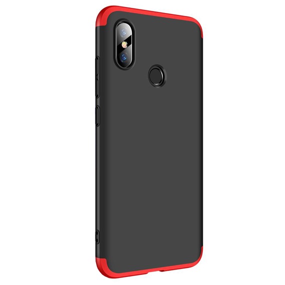 Microsonic Xiaomi Mi 8 Kılıf Double Dip 360 Protective Siyah Kırmızı 2