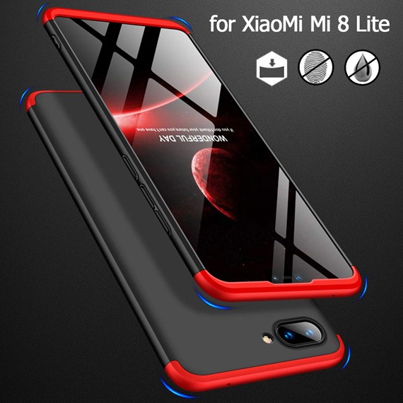 Microsonic Xiaomi Mi 8 Lite Kılıf Double Dip 360 Protective Lacivert 4