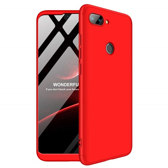 Microsonic Xiaomi Mi 8 Lite Kılıf Double Dip 360 Protective Kırmızı 1