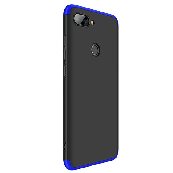 Microsonic Xiaomi Mi 8 Lite Kılıf Double Dip 360 Protective Siyah Mavi 2