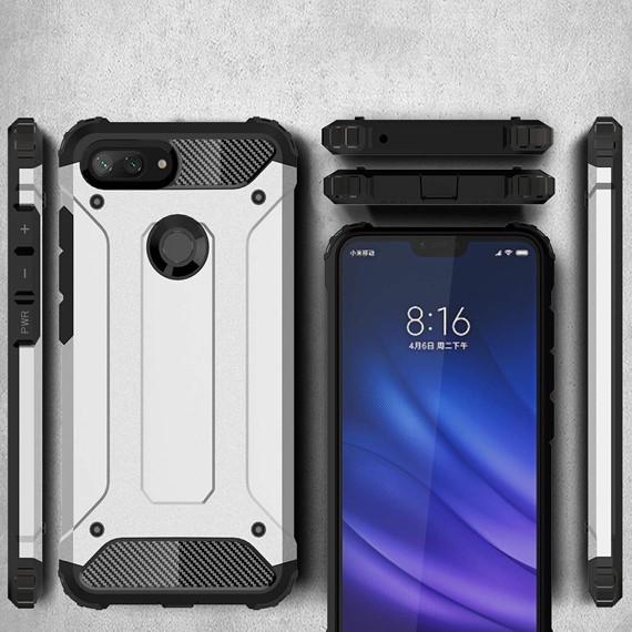 Microsonic Xiaomi Mi 8 Lite Kılıf Rugged Armor Mavi 5