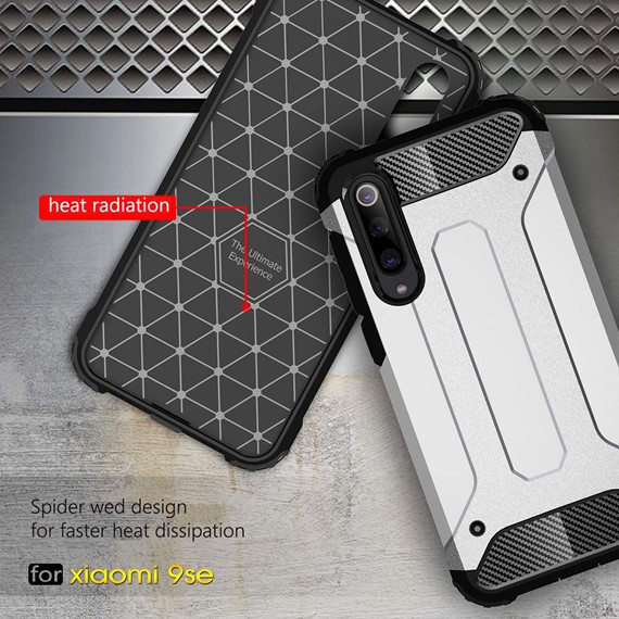 Microsonic Xiaomi Mi 9 SE Kılıf Rugged Armor Kırmızı 5