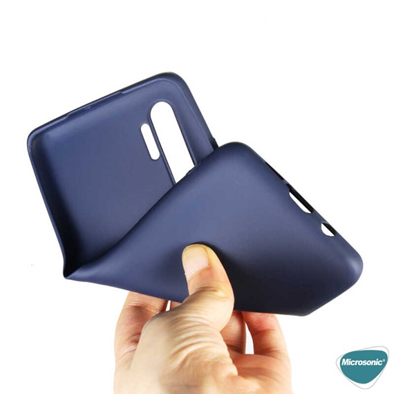 Microsonic Matte Silicone Xiaomi Mi Note 10 Lite Kılıf Mavi 3