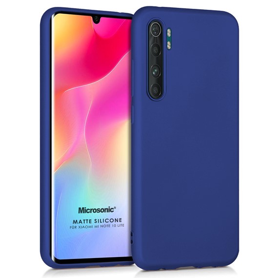 Microsonic Matte Silicone Xiaomi Mi Note 10 Lite Kılıf Lacivert 1