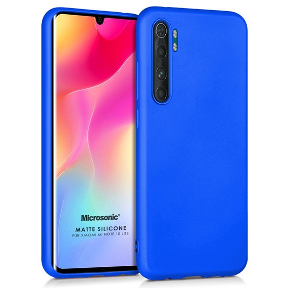 Microsonic Matte Silicone Xiaomi Mi Note 10 Lite Kılıf Mavi 1