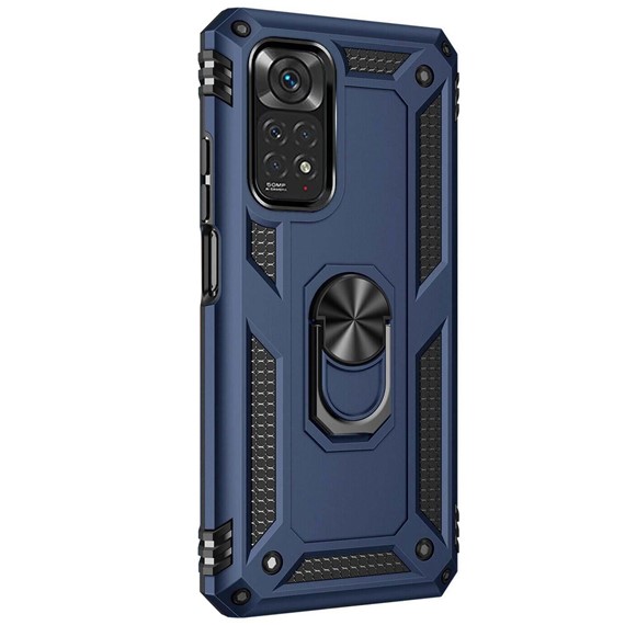 Microsonic Xiaomi Note 11 Pro 5G Kılıf Military Ring Holder Lacivert 2