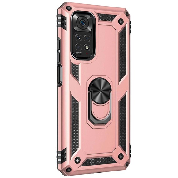 Microsonic Xiaomi Note 11S Kılıf Military Ring Holder Rose Gold 2