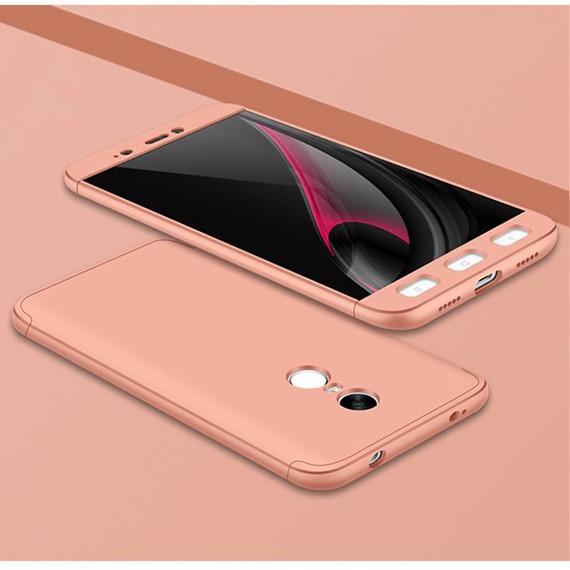 Microsonic Xiaomi Redmi Note 4X Kılıf Double Dip 360 Protective Rose Gold 3