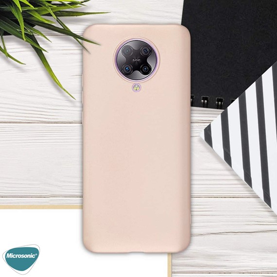 Microsonic Matte Silicone Xiaomi Poco F2 Pro Kılıf Rose Gold 4