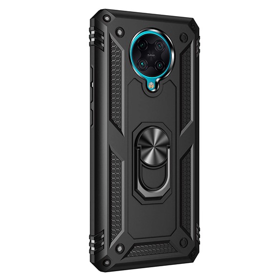 Microsonic Xiaomi Poco F2 Pro Kılıf Military Ring Holder Siyah 2