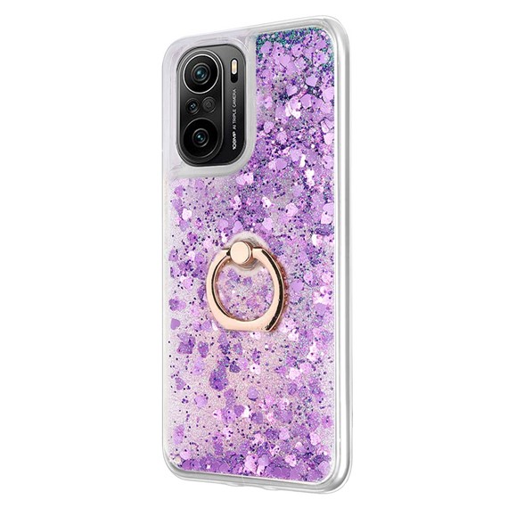 Microsonic Xiaomi Mi 11i Kılıf Glitter Liquid Holder Mor 2