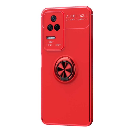 Microsonic Xiaomi Poco F4 Kılıf Kickstand Ring Holder Kırmızı 2