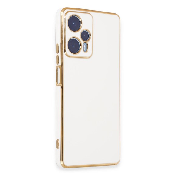 Microsonic Xiaomi Poco F5 Kılıf Olive Plated Beyaz 1