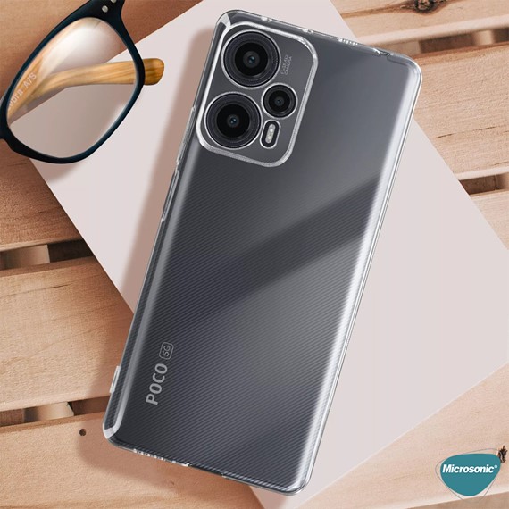 Microsonic Xiaomi Poco F5 Kılıf Transparent Soft Şeffaf 4