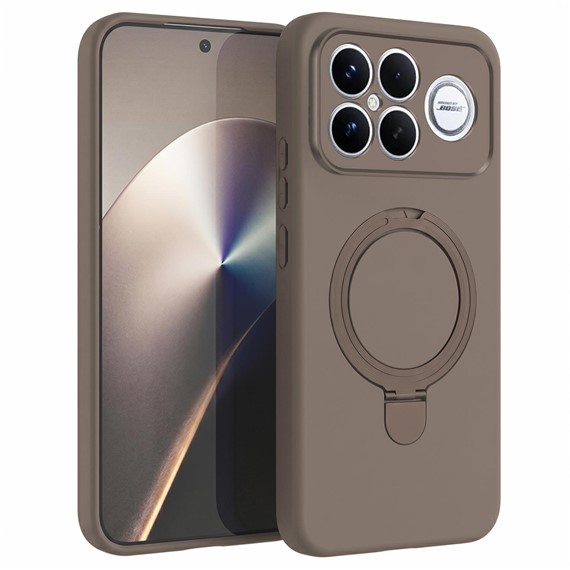 Microsonic Xiaomi Poco F8 Ultra Kılıf Aura Stant MagSafe Kahverengi 1