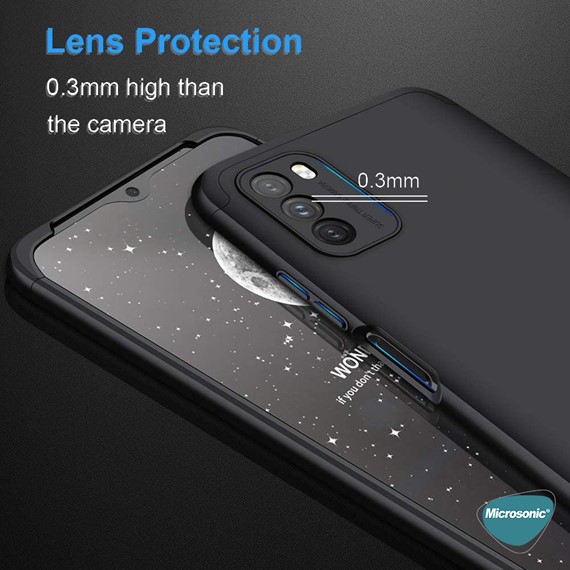 Microsonic Xiaomi Poco M3 Kılıf Double Dip 360 Protective Siyah Kırmızı 6