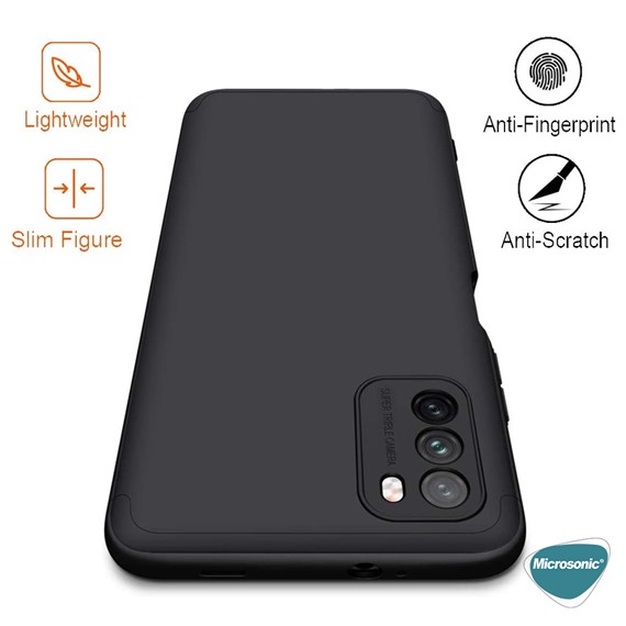 Microsonic Xiaomi Poco M3 Kılıf Double Dip 360 Protective Kırmızı 8