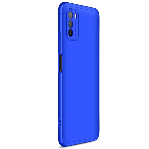 Microsonic Xiaomi Poco M3 Kılıf Double Dip 360 Protective Mavi 2