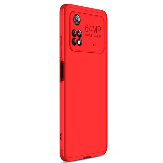 Microsonic Xiaomi Poco M4 Pro 4G Kılıf Double Dip 360 Protective Kırmızı 2