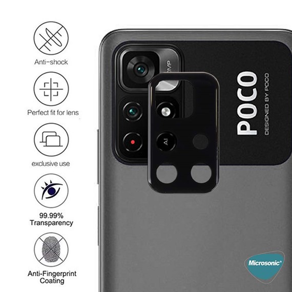 Microsonic Xiaomi Poco M4 Pro Kamera Lens Koruma Camı V2 Siyah 2