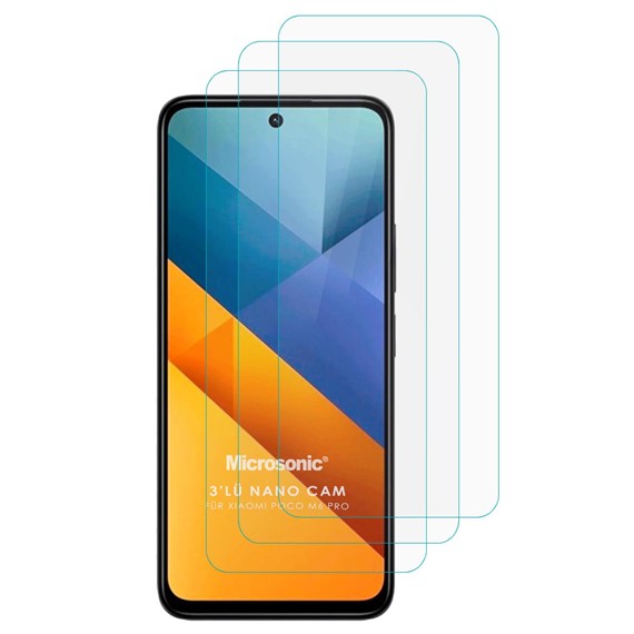 Microsonic Xiaomi Poco M6 Pro 5G Screen Protector Nano Glass Cam Ekran Koruyucu 3 lü Paket 1