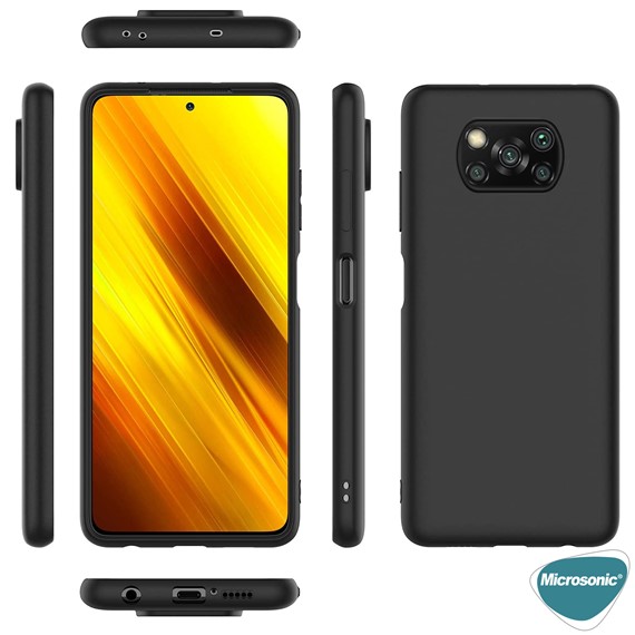 Microsonic Matte Silicone Xiaomi Poco X3 NFC Kılıf Mor 4