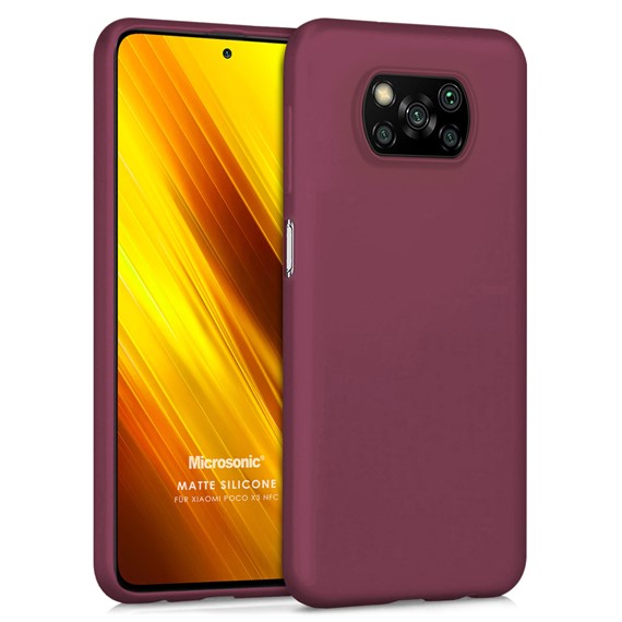 Microsonic Matte Silicone Xiaomi Poco X3 Pro Kılıf Mor 1