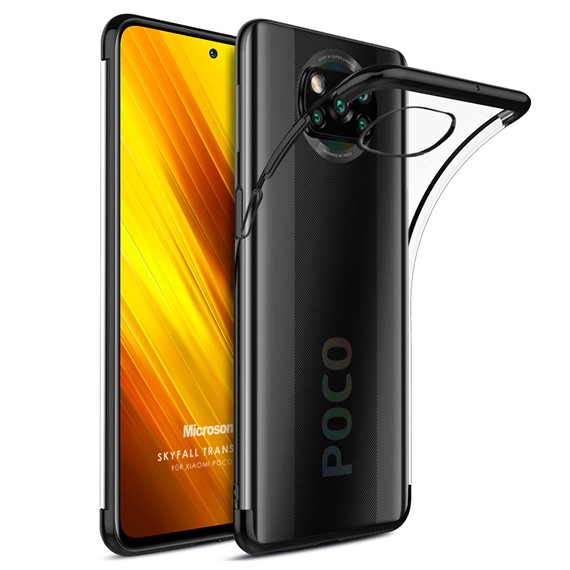 Microsonic Xiaomi Poco X3 NFC Kılıf Skyfall Transparent Clear Siyah 1