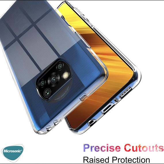 Microsonic Xiaomi Poco X3 Pro Kılıf Transparent Soft Beyaz 4