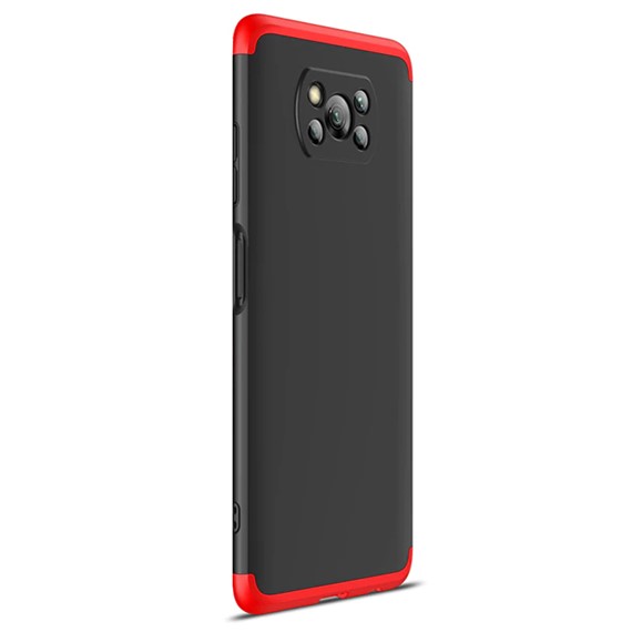 Microsonic Xiaomi Poco X3 NFC Kılıf Double Dip 360 Protective Siyah Kırmızı 2