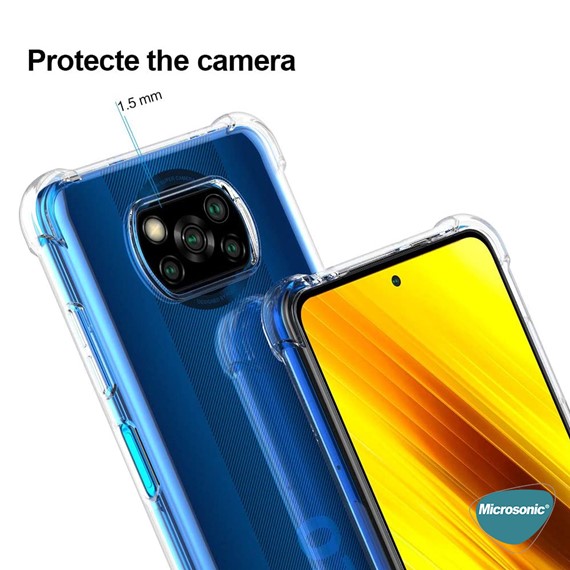 Microsonic Xiaomi Poco X3 Pro Kılıf Shock Absorbing Şeffaf 5