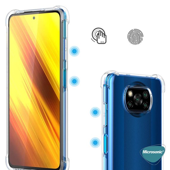 Microsonic Xiaomi Poco X3 Pro Kılıf Shock Absorbing Şeffaf 6