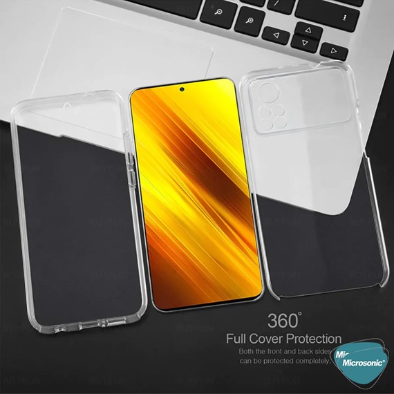 Microsonic Xiaomi Poco M4 Pro Kılıf 6 Tarafı Tam Full Koruma 360 Clear Soft Şeffaf 2