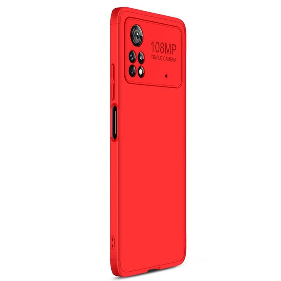 Microsonic Xiaomi Poco X4 Pro 5G Kılıf Double Dip 360 Protective Kırmızı 2
