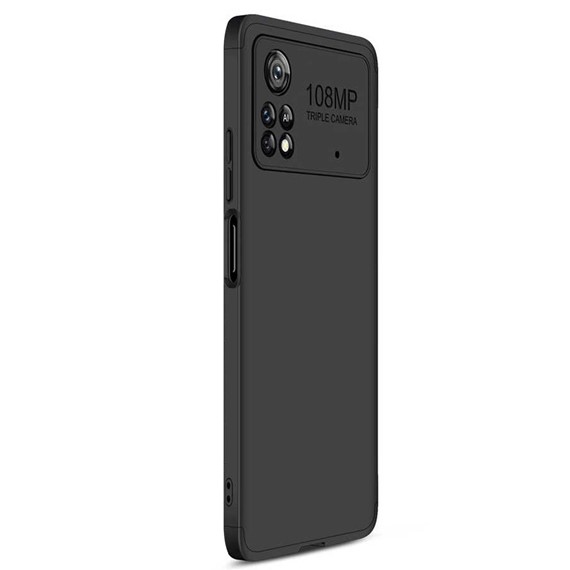 Microsonic Xiaomi Poco X4 Pro 5G Kılıf Double Dip 360 Protective Siyah 2