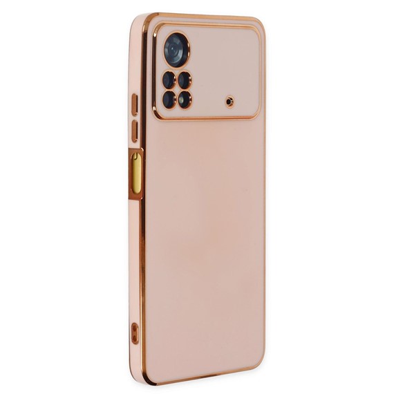 Microsonic Xiaomi Poco X4 Pro 5G Kılıf Olive Plated Pembe 1