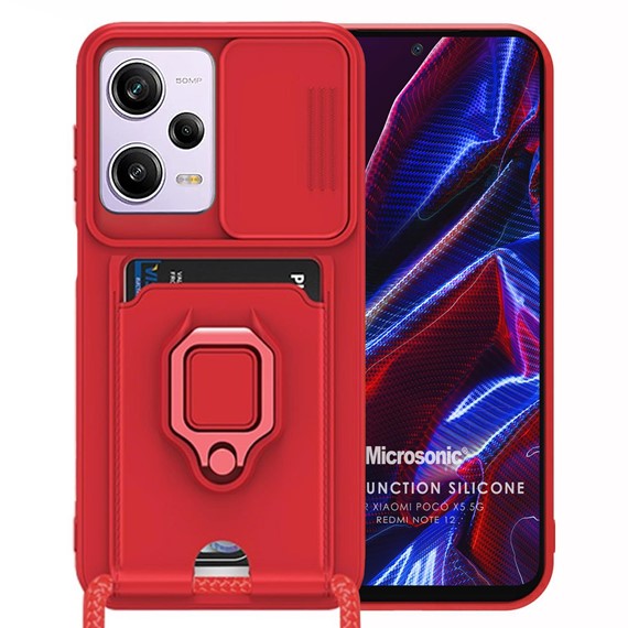 Microsonic Xiaomi Redmi Note 12 Kılıf Multifunction Silicone Kırmızı 1