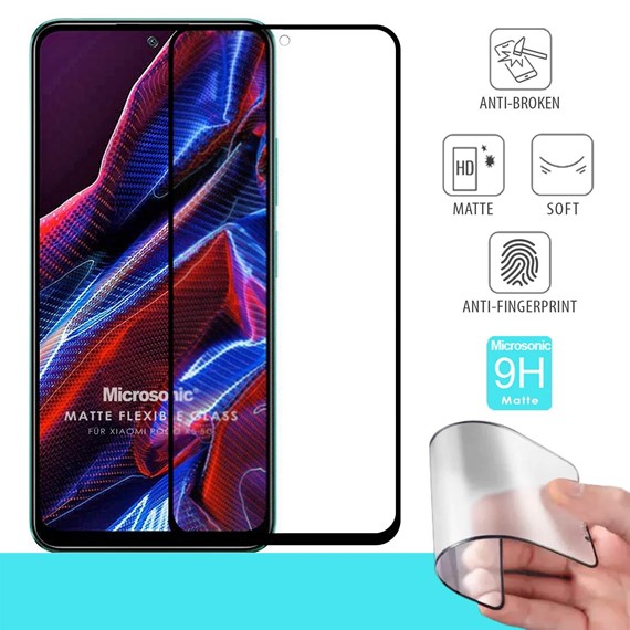 Microsonic Xiaomi Poco X5 5G Seramik Matte Flexible Ekran Koruyucu Siyah 1