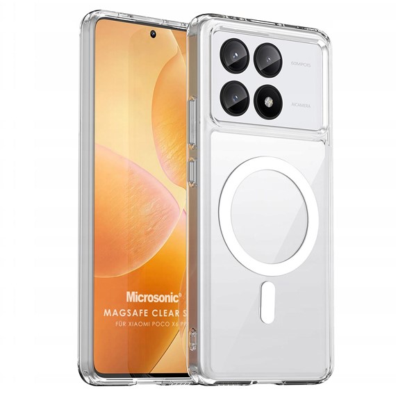 Microsonic Xiaomi Poco X6 Pro 5G Kılıf MagSafe Clear Sararmaz Şeffaf 1