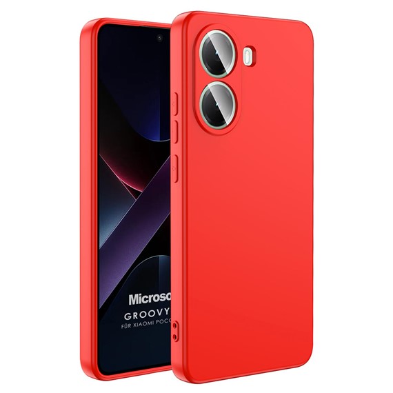 Microsonic Xiaomi Poco X7 Pro Kılıf Groovy Soft Kırmızı 1