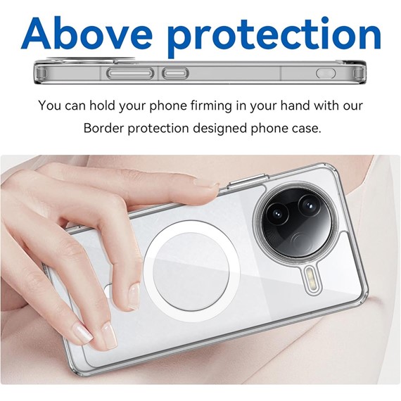 Microsonic Xiaomi Poco F7 Pro Kılıf MagSafe Clear Sararmaz Şeffaf 4