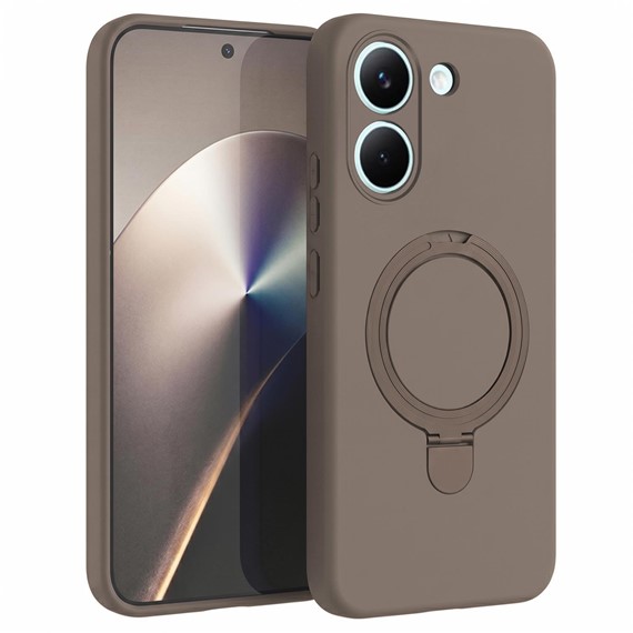 Microsonic Xiaomi Poco X8 Pro Kılıf Aura Stant MagSafe Kahverengi 1